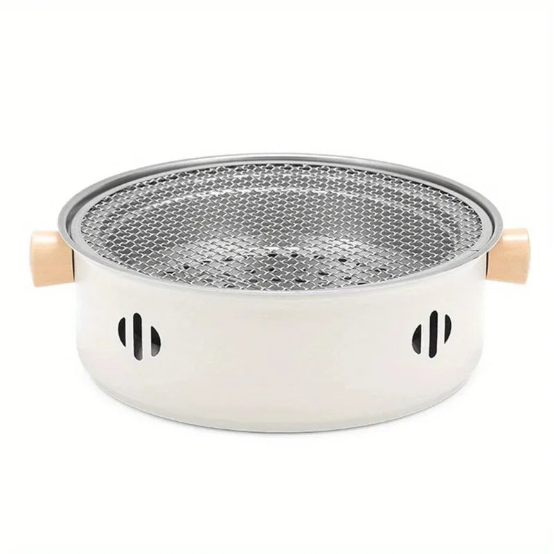 Barbecue Portable Compact en Acier Inoxydable – Gril à Charbon de Bureau, Intérieur & Extérieur