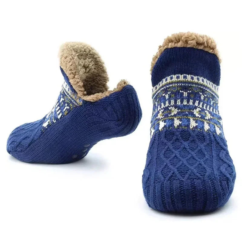 Chaussettes de sol chaudes pour hommes et femmes, chaussettes de neige, tapis de sommeil, pantoufles, chaussettes de Yoga antidérapantes, automne et hiver, 2024