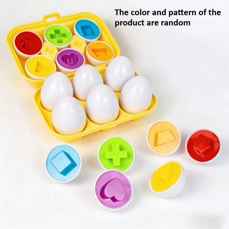 Jouet d'Association Couleurs & Formes – Œufs Simulés Géométriques avec Boîte de Rangement