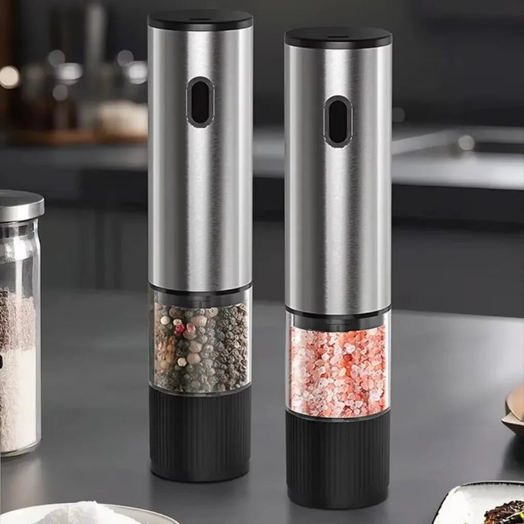 Moulin à Sel & Poivre Électrique Automatique Rechargeable – Mouture Ajustable, 1 ou 2 pièces