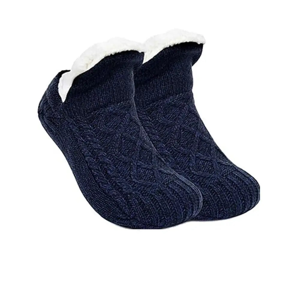 Chaussettes de sol antidérapantes Super chaudes pour femmes et hommes, chaussettes de neige, tapis de sommeil, pantoufles, bottes en velours, vêtements de maison