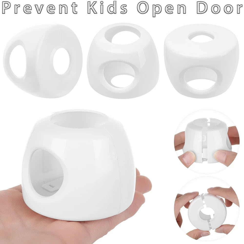 Cache-poignée de porte sécurité bébé – Protecteur anti-collision rond, blanc