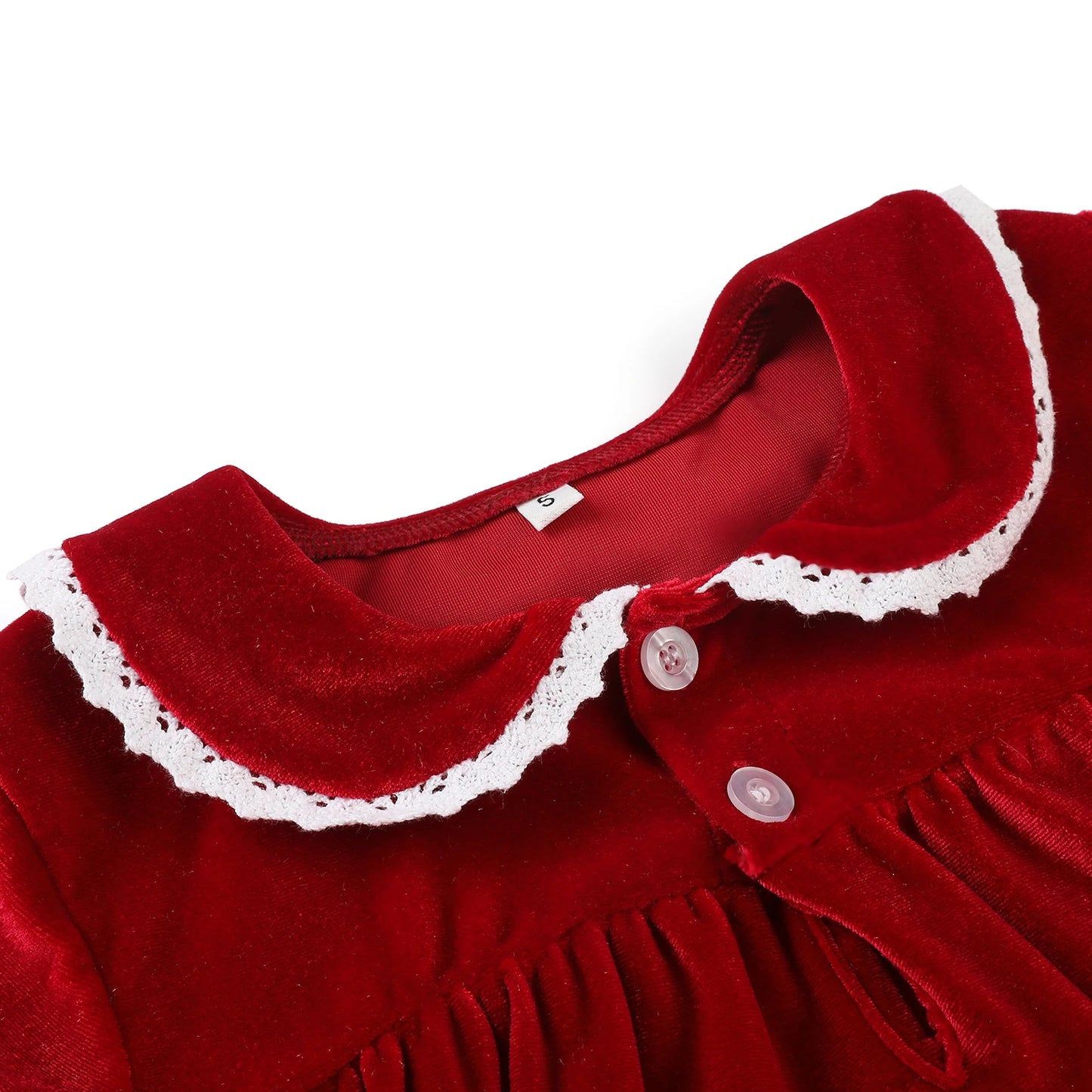 Flanelle Noël Famille Tenues Assortis Garçons Et Filles Pyjamas À Volants Blanc Dentelle Rouge À Manches Longues Bébé Bouton Enfants Pyjamas Ensembles