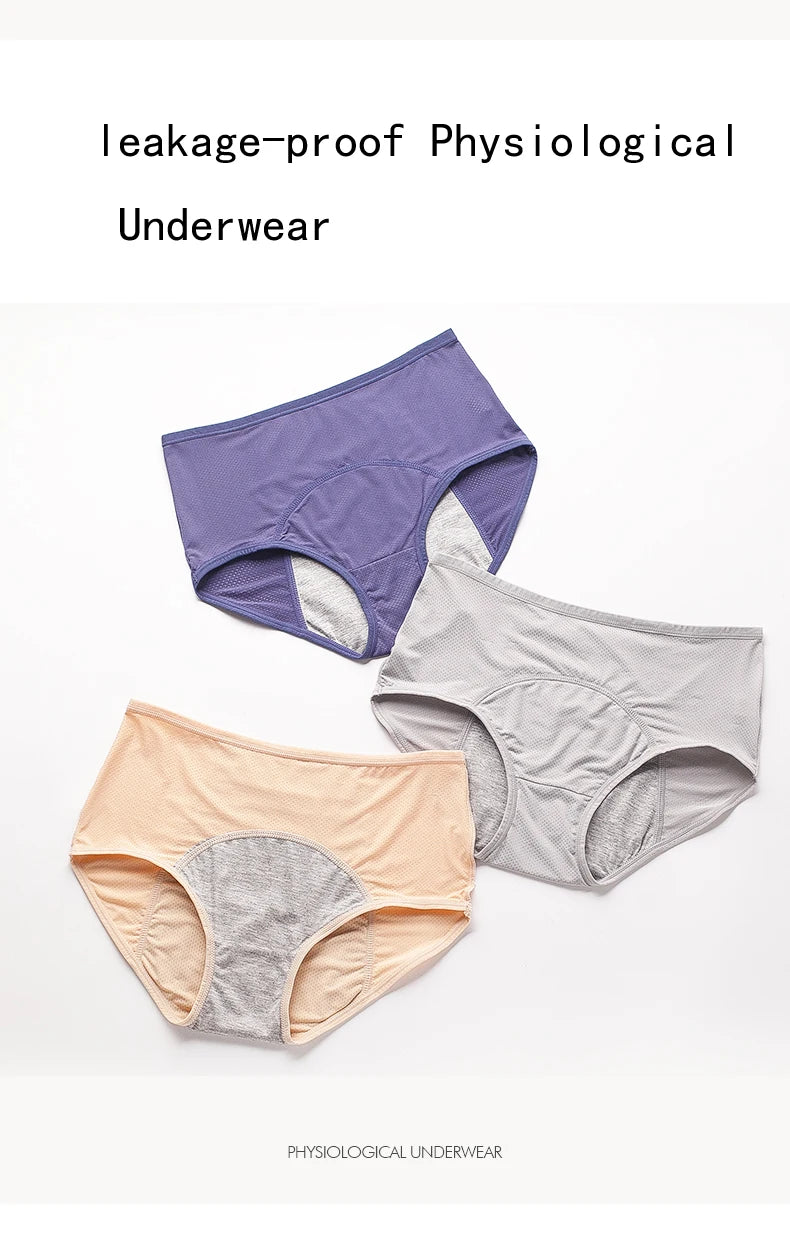 Culotte menstruelle anti-fuites taille haute – Grande taille, respirante, imperméable (L à 8XL)