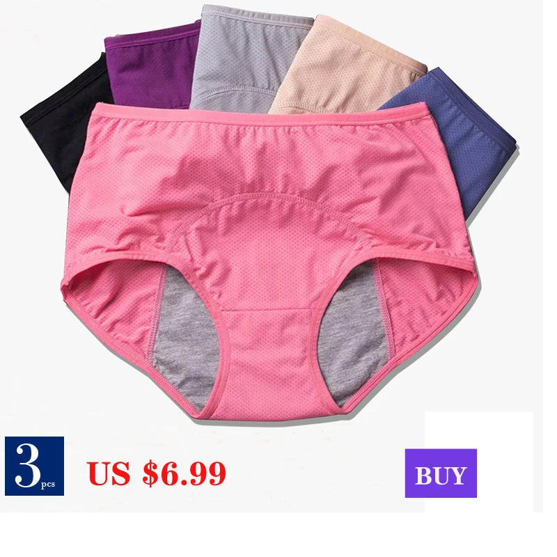 Culotte menstruelle anti-fuites taille haute – Grande taille, respirante, imperméable (L à 8XL)