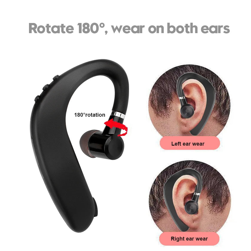 Écouteur Bluetooth 5.0 Sans Fil – Oreillette Mono Longue Durée avec Micro, Compatible Tous Téléphones