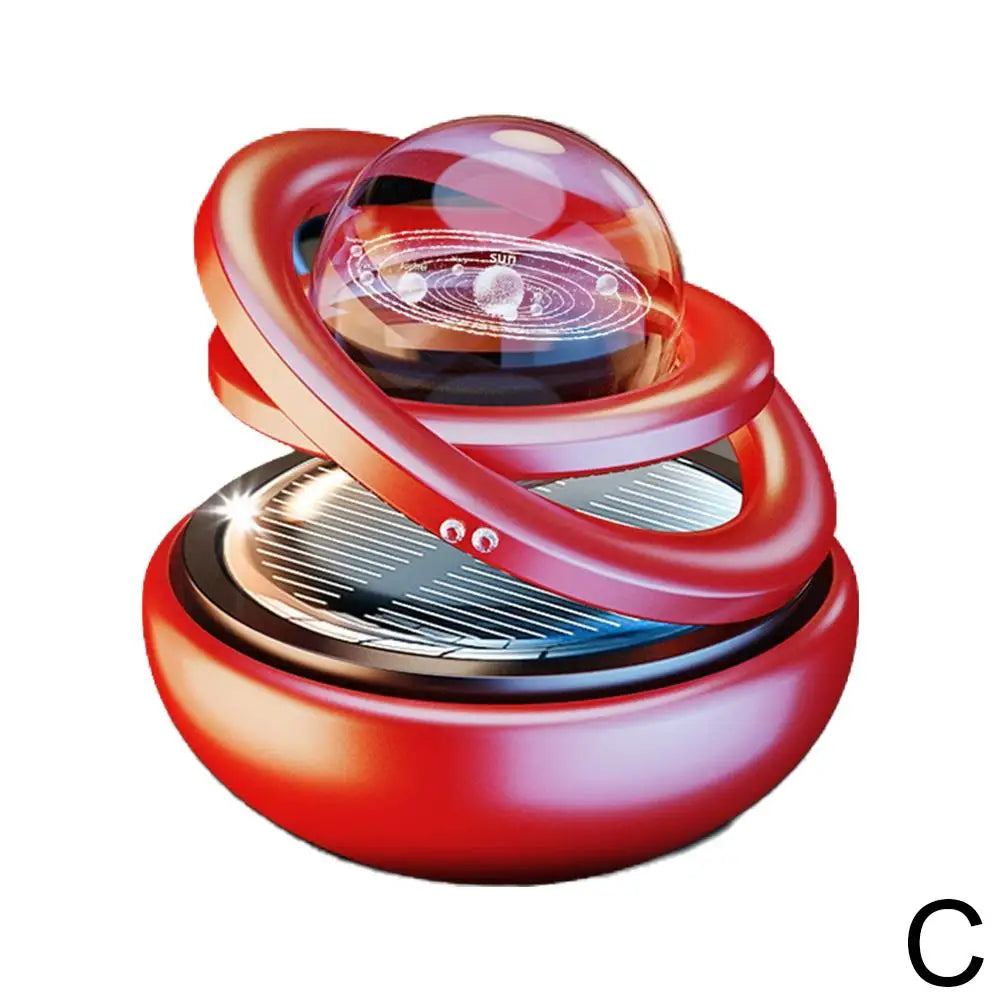 Désodorisant Solaire Rotatif pour Voiture – Boule Étoile Double Anneau & Diffuseur Aromatique