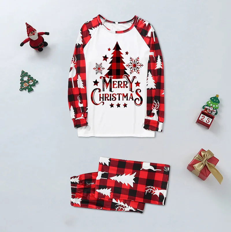 Noël famille correspondant tenues maman papa enfants 2 pièces pyjamas ensemble bébé barboteuses décontracté vêtements de nuit amples noël famille Look pyjamas