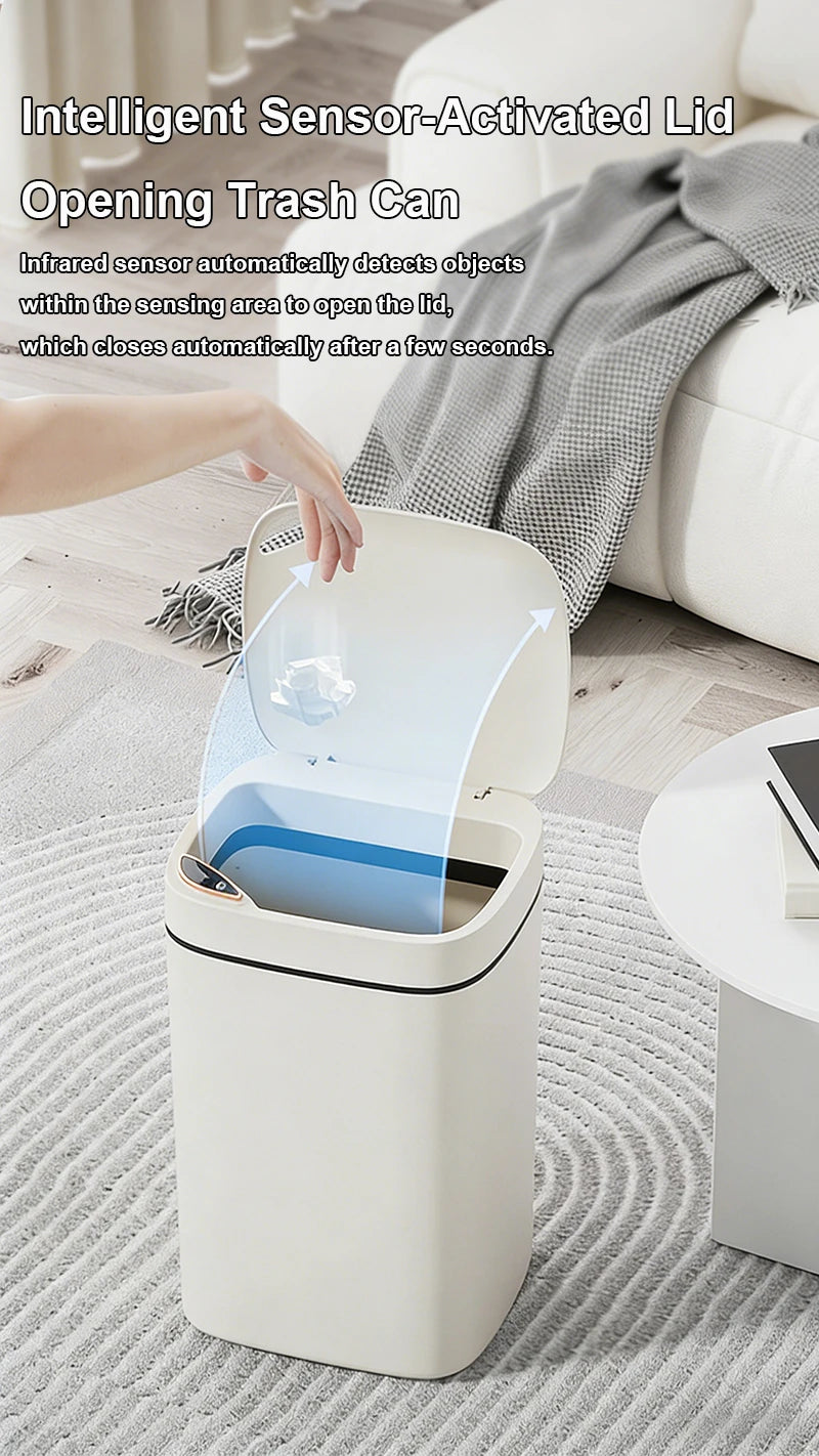 Poubelle Intelligente à Capteur 16L – Couvercle Automatique Mains Libres | Cuisine, Bureau, Salle de Bain