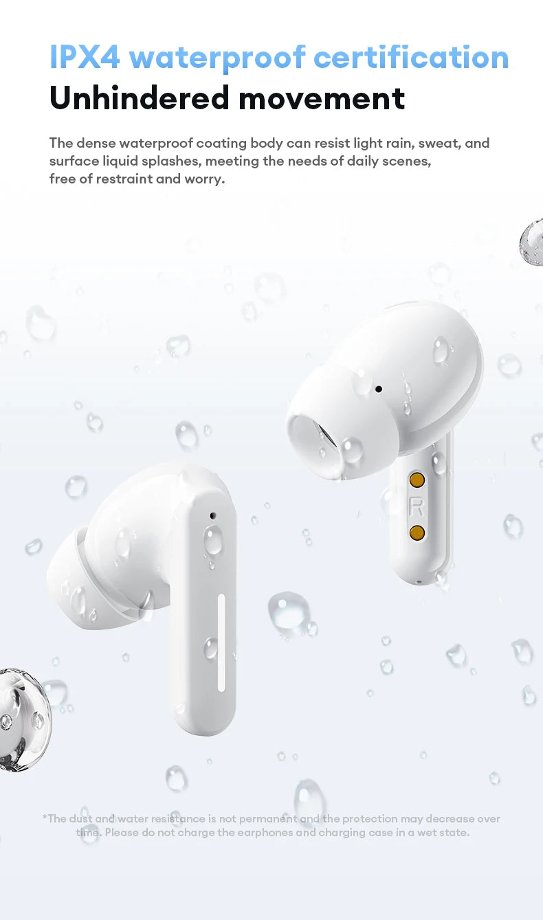 Lenovo LE209 – Écouteurs TWS Bluetooth 6.0, Réduction de Bruit ANC, HiFi, 30h d’Autonomie