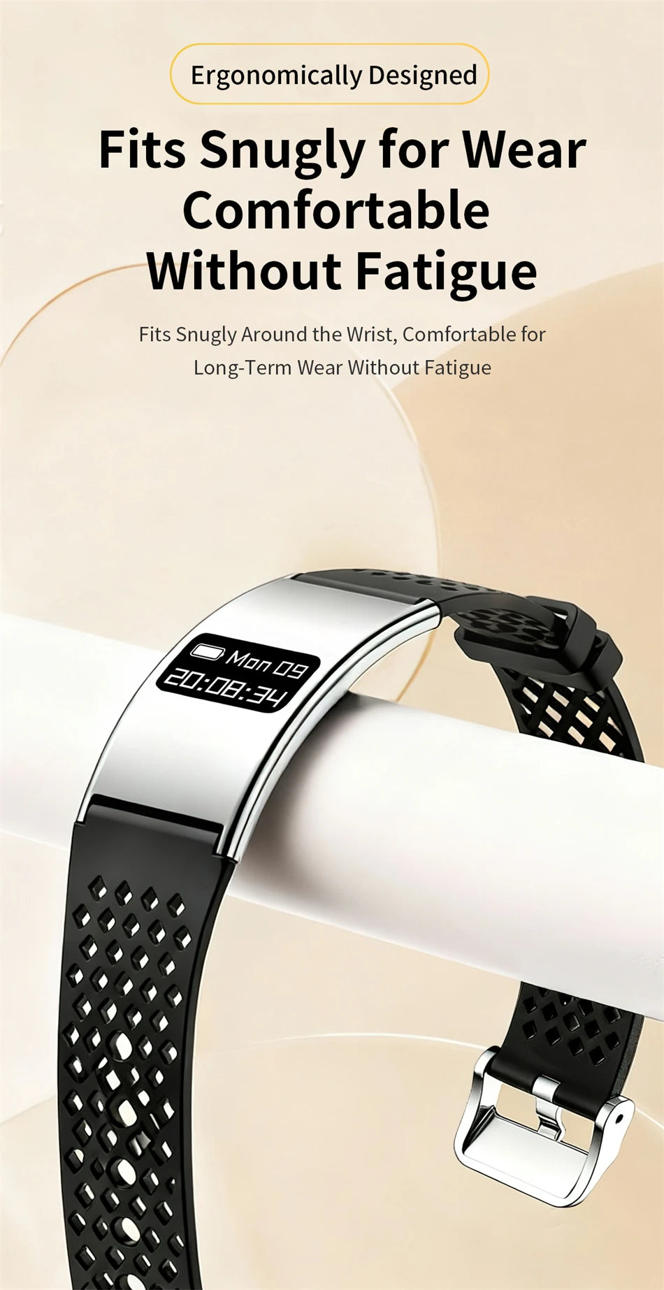 Montre Connectée Ultra-Fine BOXUXING 2026 – Suivi Cardio, SpO2, Sommeil, IPX8 | Bracelet Sportif Femme