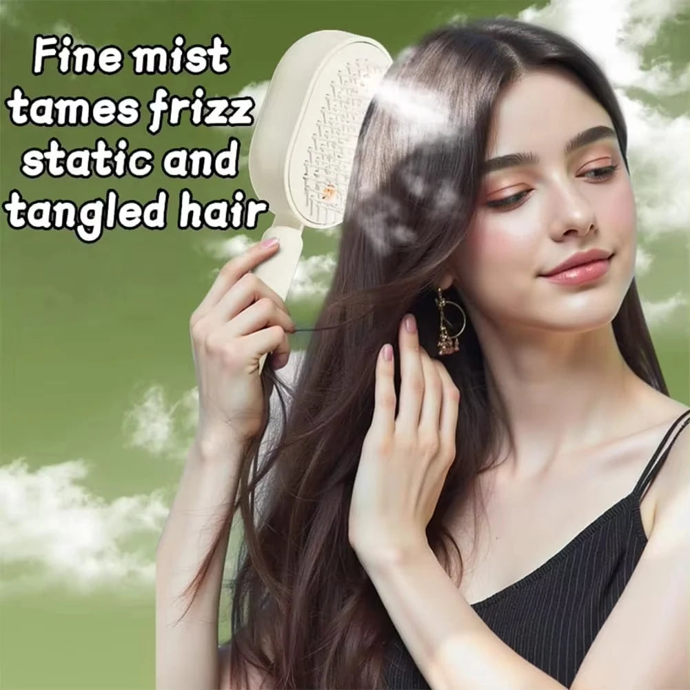 Brosse à Cheveux Électrique à Vapeur 3-en-1 – Lissage, Démêlage & Anti-Frisottis