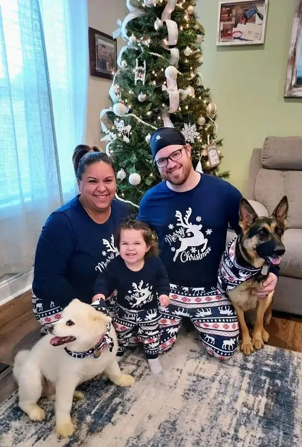 Costumes de Fête pour Toute la Famille, Ensemble de Pyjamas Assortis, Motif Élan de Noël, Vêtements de Nuit Parent-Enfant, Ensemble Doux 2 Pièces, Look de Noël