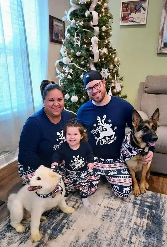 Costumes de Fête pour Toute la Famille, Ensemble de Pyjamas Assortis, Motif Élan de Noël, Vêtements de Nuit Parent-Enfant, Ensemble Doux 2 Pièces, Look de Noël