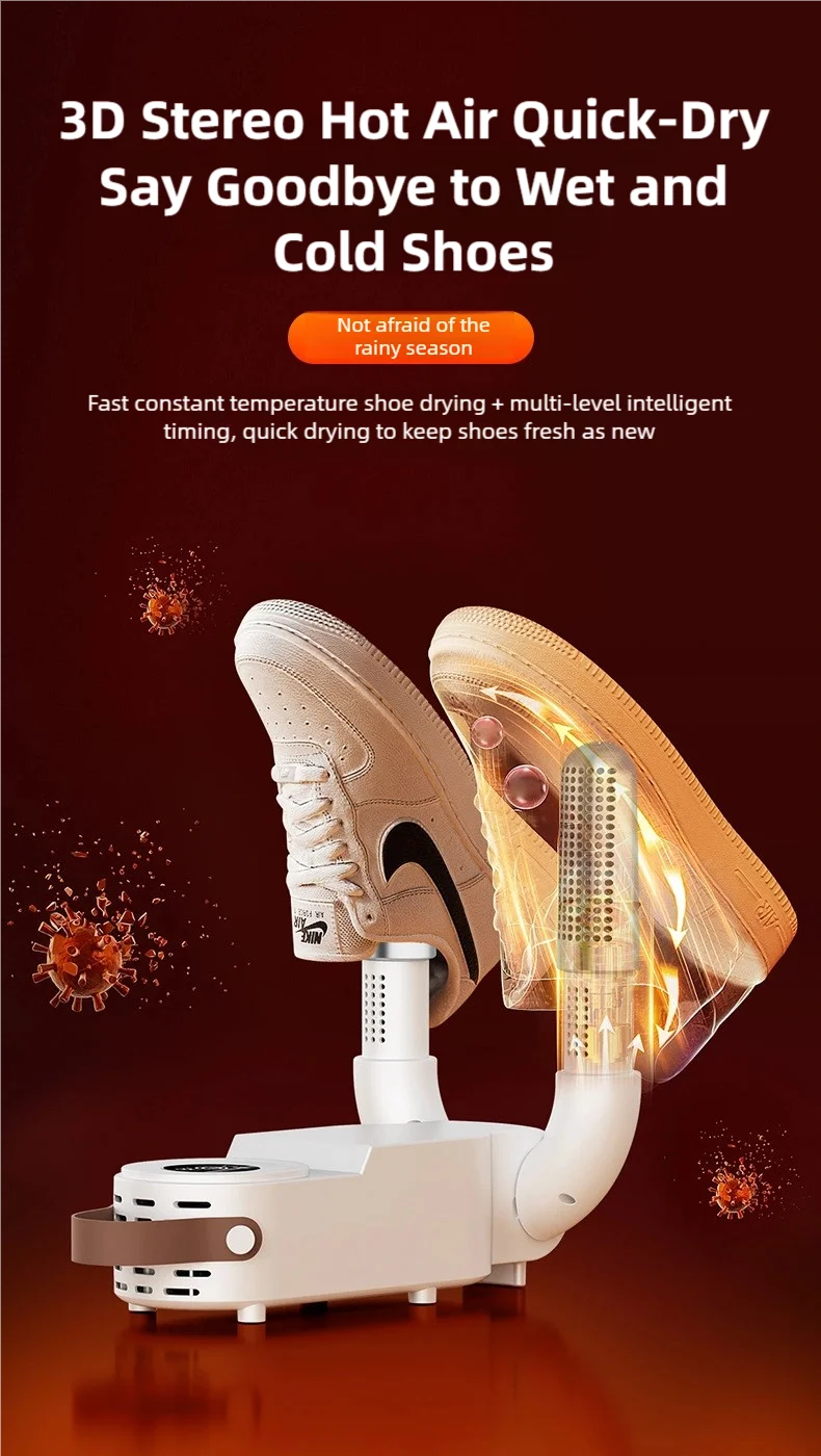 Sèche-Chaussures Pliable Tinsol – Écran Tactile, Chauffage Rapide 130W, Stérilisation & Désodorisant