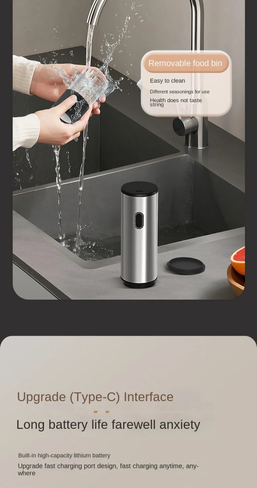 Moulin à Sel & Poivre Électrique Automatique Rechargeable – Mouture Ajustable, 1 ou 2 pièces