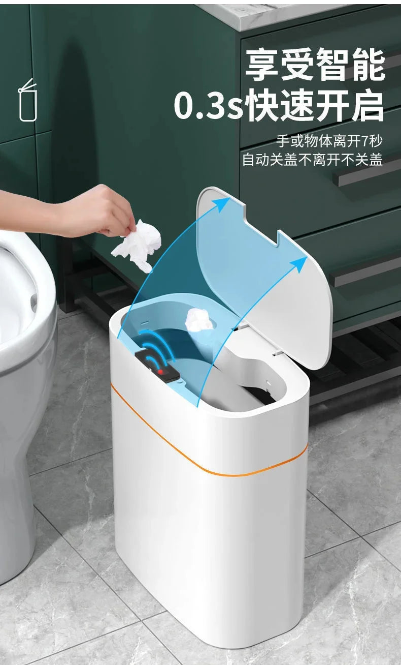 Poubelle Intelligente 16L – Capteur Automatique, Couvercle Sans Contact | Cuisine, Salle de Bain