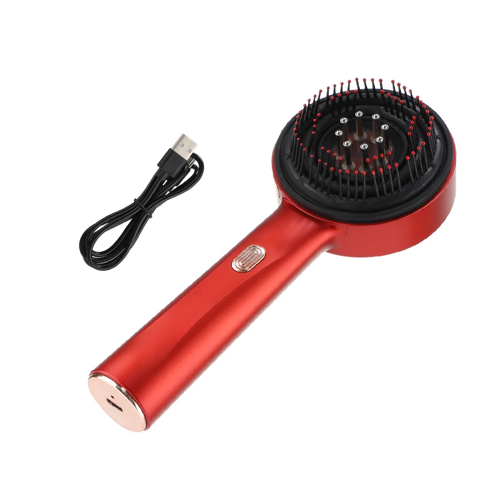 Peigne de Massage électrique, thérapie à la lumière rouge, Vibration, croissance des cheveux, brosse pour cuir chevelu, Anti-perte de cheveux, applicateur d'huile liquide