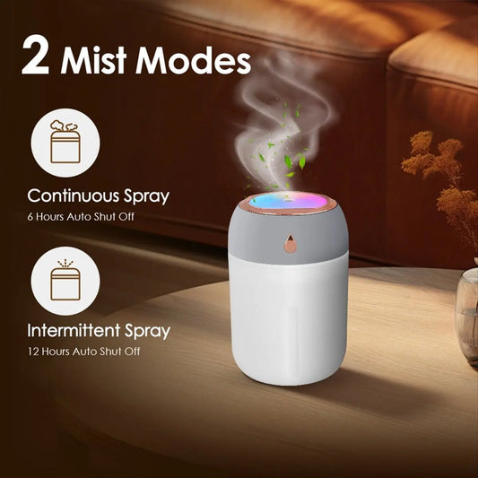 Humidificateur d'Air Portable USB – Brume Fraîche, Diffuseur d'Huile Essentielle & Veilleuse LED