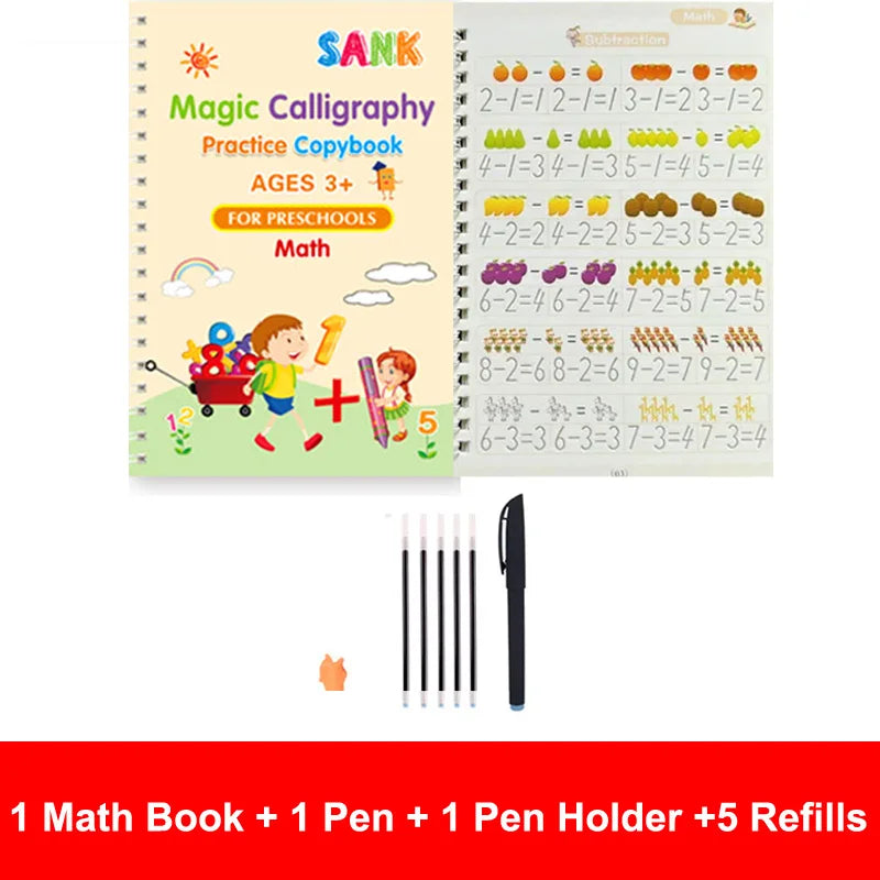 Cahier Magique d'Entraînement à l'Écriture – Calligraphie Anglaise Réutilisable | Enfants 2-5 ans
