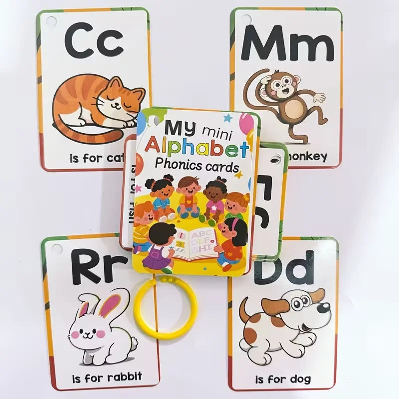 Cartes Flash Phonétiques Alphabet – Apprentissage des Lettres en Anglais pour Enfants 2-5 ans