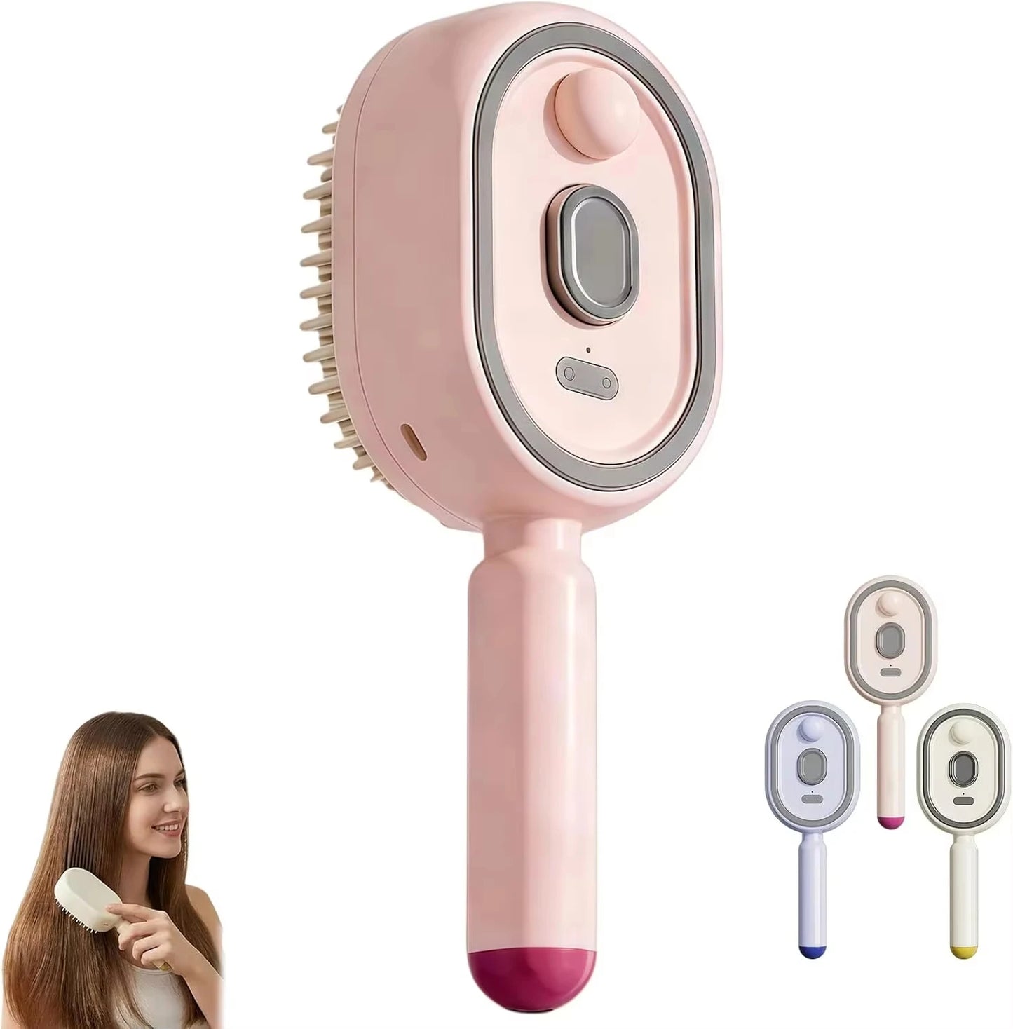 Brosse à Cheveux Électrique à Vapeur 3-en-1 – Lissage, Démêlage & Anti-Frisottis