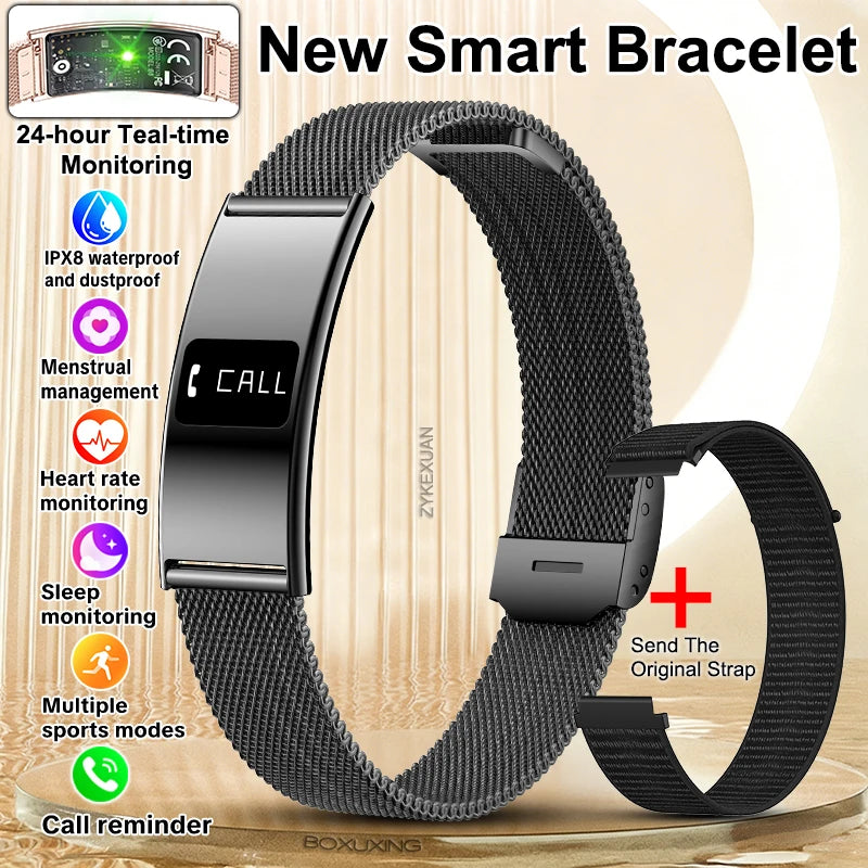Montre Connectée Ultra-Fine BOXUXING 2026 – Suivi Cardio, SpO2, Sommeil, IPX8 | Bracelet Sportif Femme