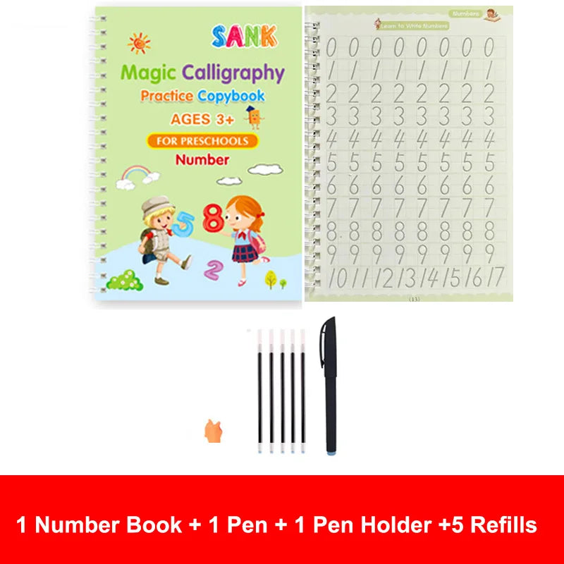 Cahier Magique d'Entraînement à l'Écriture – Calligraphie Anglaise Réutilisable | Enfants 2-5 ans