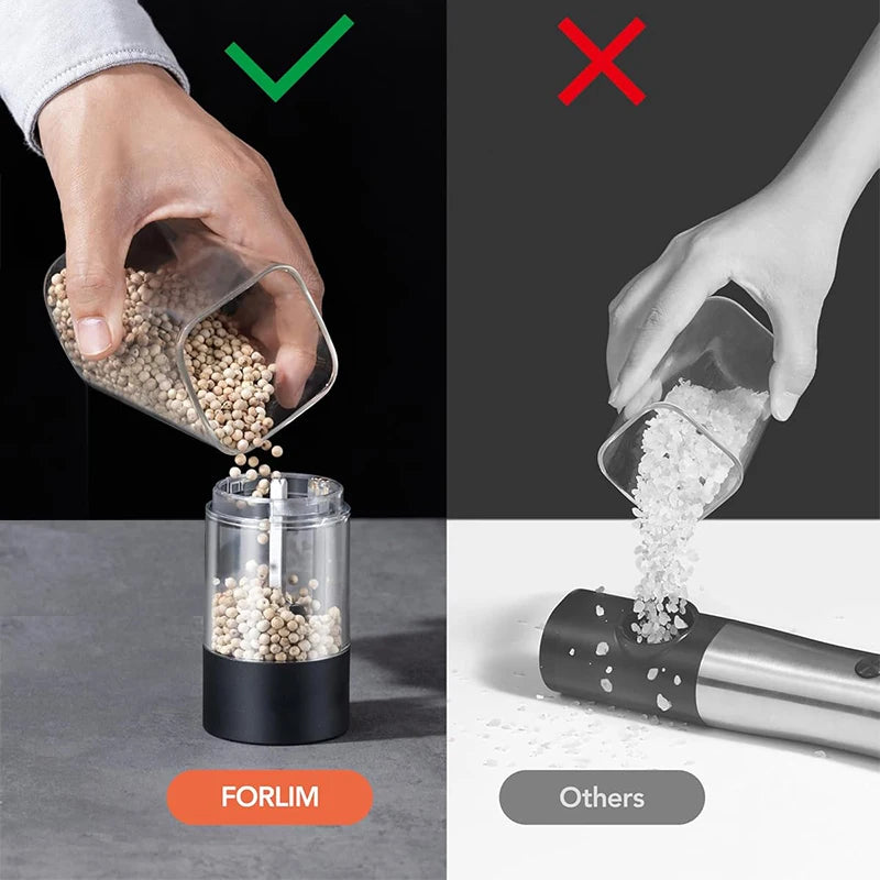 Ensemble de Moulins à Sel & Poivre Électriques – Rechargeables USB, Mouture Ajustable & Base de Rangement