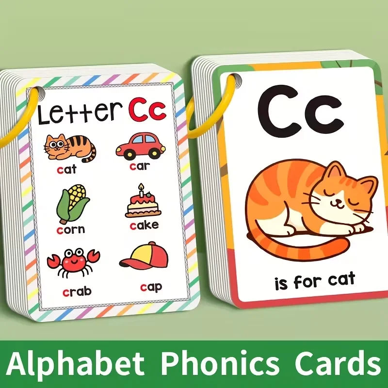 Cartes Flash Phonétiques Alphabet – Apprentissage des Lettres en Anglais pour Enfants 2-5 ans