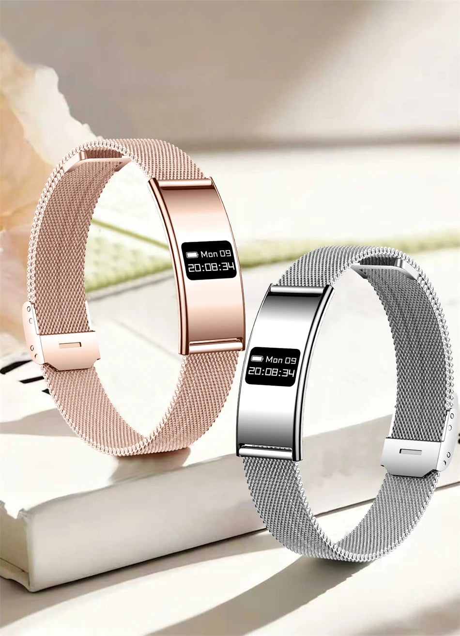 Montre Connectée Ultra-Fine BOXUXING 2026 – Suivi Cardio, SpO2, Sommeil, IPX8 | Bracelet Sportif Femme