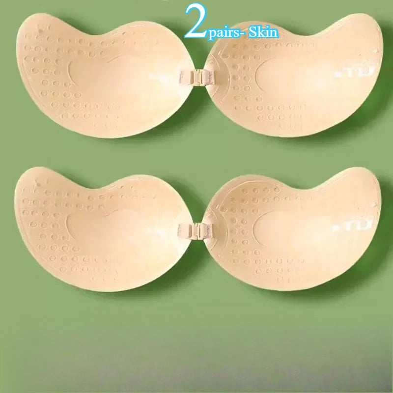 Soutien-gorge adhésif invisible push-up – Sans bretelles, sans dos, en silicone réutilisable (1 ou 2 paires)