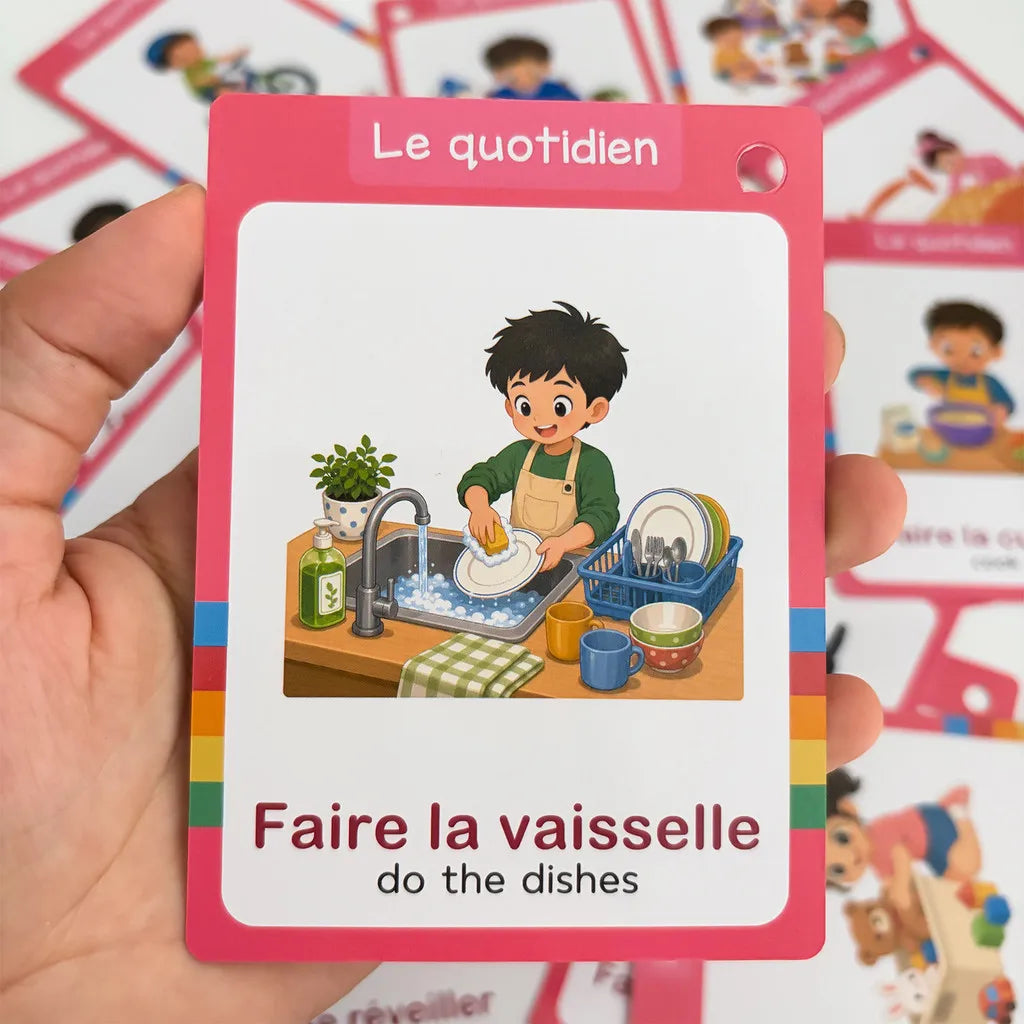 Cartes Éducatives Bilingues Français-Anglais – Ma Journée en Mots