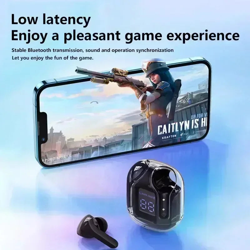 Écouteurs Bluetooth T2 TWS Sans Fil — Affichage Digital, Son Stéréo, Compatible Tous Smartphones