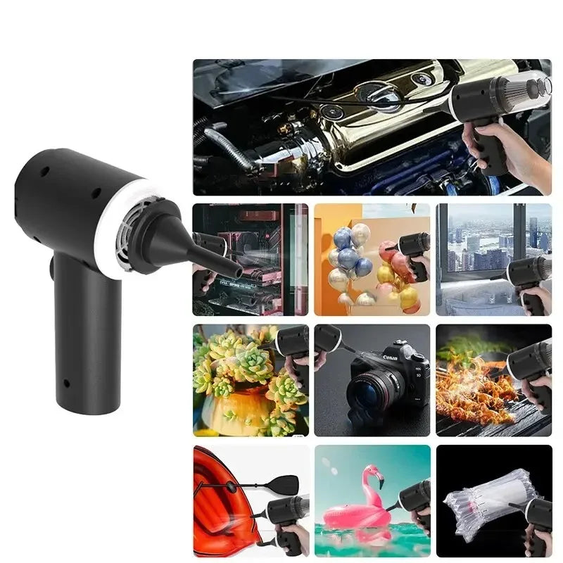 Aspirateur de voiture sans fil 9000Pa – Mini aspirateur portable USB rechargeable 1200mAh, sec et humide