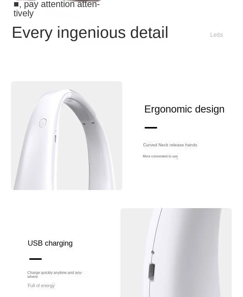 Ventilateur de Cou Sans Pales USB Rechargeable – 3 Vitesses, Mains Libres, Été & Voyage