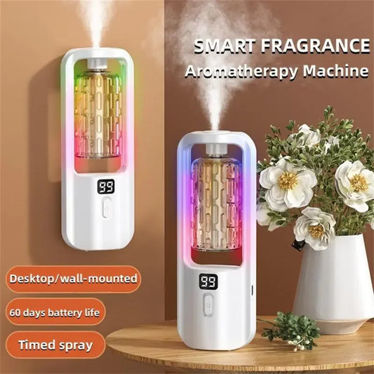 Diffuseur d’arômes mural automatique – Purificateur d’air, veilleuse colorée, rechargeable USB-C