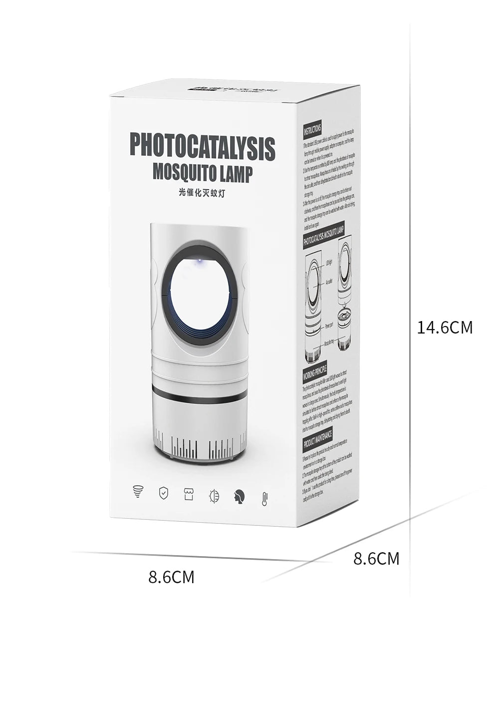 Lampe anti-moustiques électrique LED USB – Piège à insectes silencieux pour maison, chambre et bureau