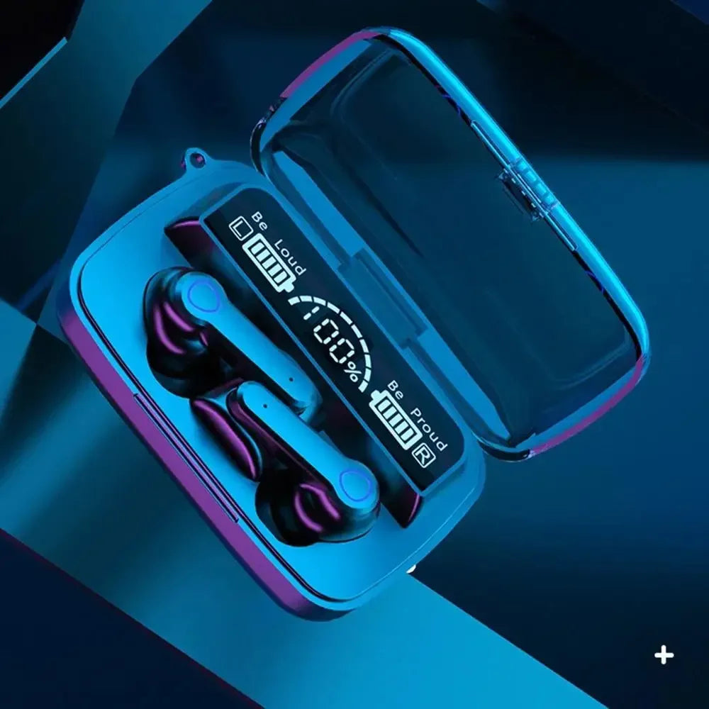 Écouteurs Bluetooth M19 sans fil – Réduction de bruit active, Affichage LED, Boîtier de charge
