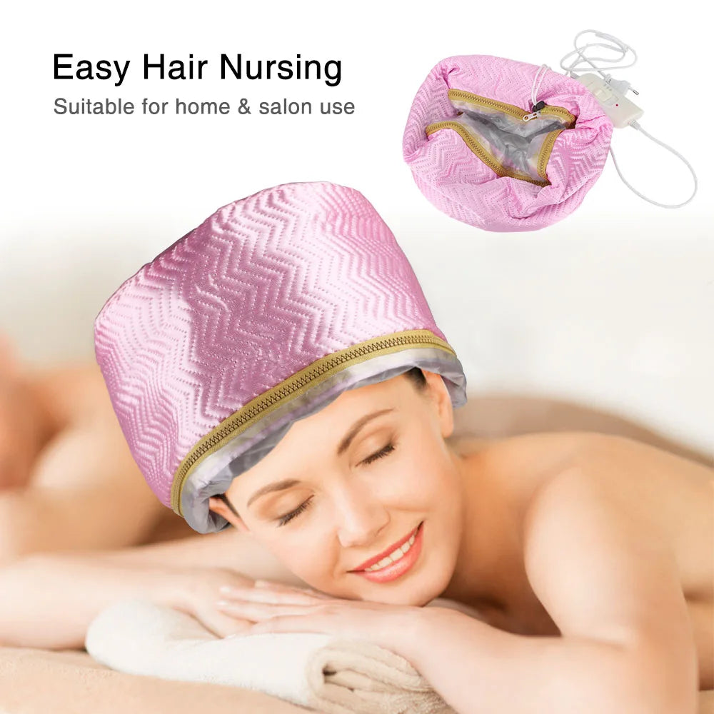 Bonnet Chauffant Traitant pour Cheveux – Vapeur Thermique, Soin Nourrissant, Spa Maison