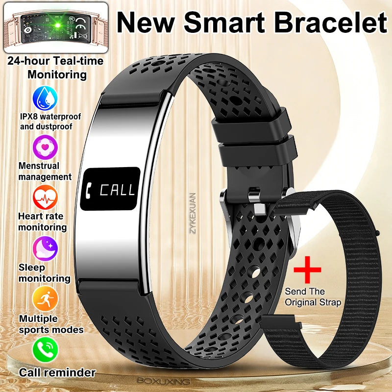 Montre Connectée Ultra-Fine BOXUXING 2026 – Suivi Cardio, SpO2, Sommeil, IPX8 | Bracelet Sportif Femme
