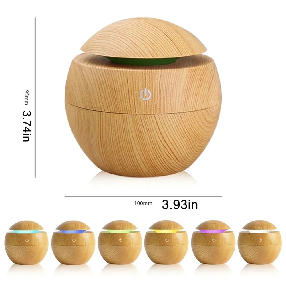 Humidificateur électrique diffuseur d'arôme d'air bois humidificateur d'air à ultrasons huile essentielle aromathérapie fabricant de brume fraîche pour chambre à coucher