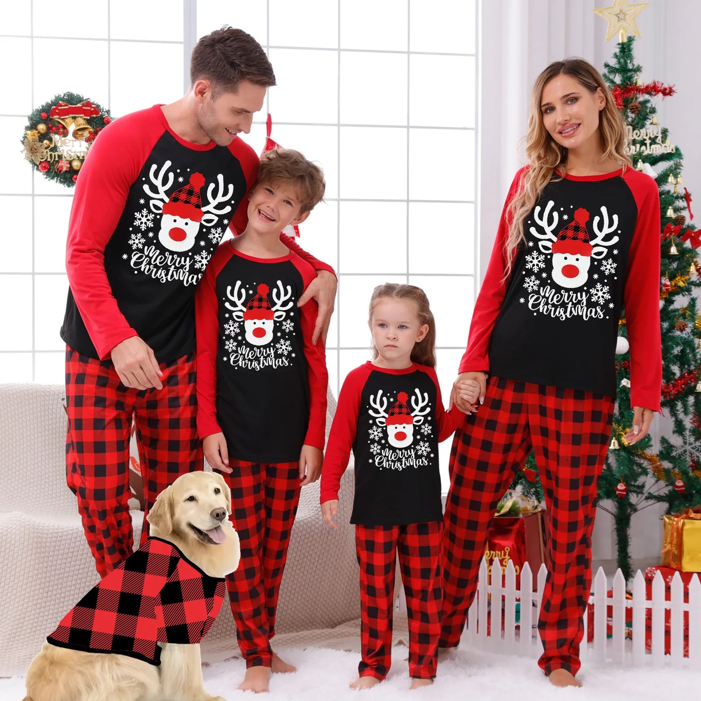 Noël famille correspondant tenues maman papa enfants 2 pièces pyjamas ensemble bébé barboteuses décontracté vêtements de nuit amples noël famille Look pyjamas