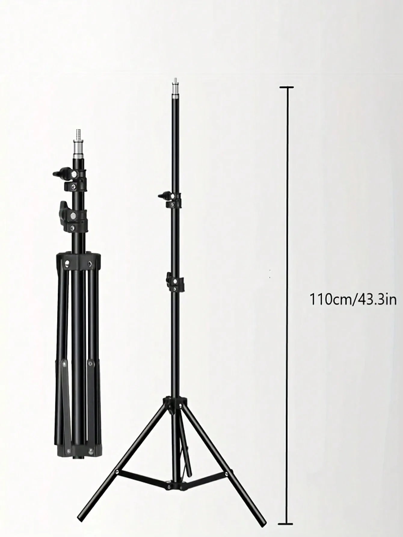 Trépied de 110 cm + pince en O, équipé d'un anneau lumineux de 10 pouces pour diffusion en direct et d'un accessoire pour diffusion en direct et selfies