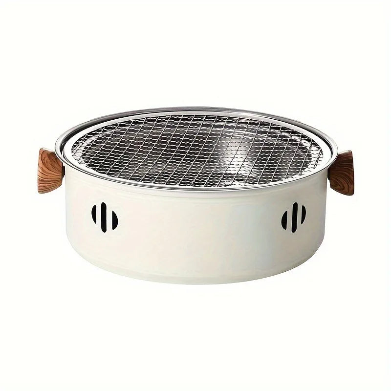 Barbecue Portable Compact en Acier Inoxydable – Gril à Charbon de Bureau, Intérieur & Extérieur
