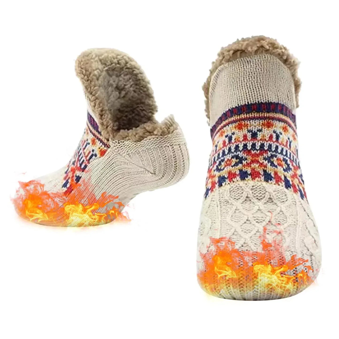 Chaussettes de sol antidérapantes Super chaudes pour femmes et hommes, chaussettes de neige, tapis de sommeil, pantoufles, bottes en velours, vêtements de maison