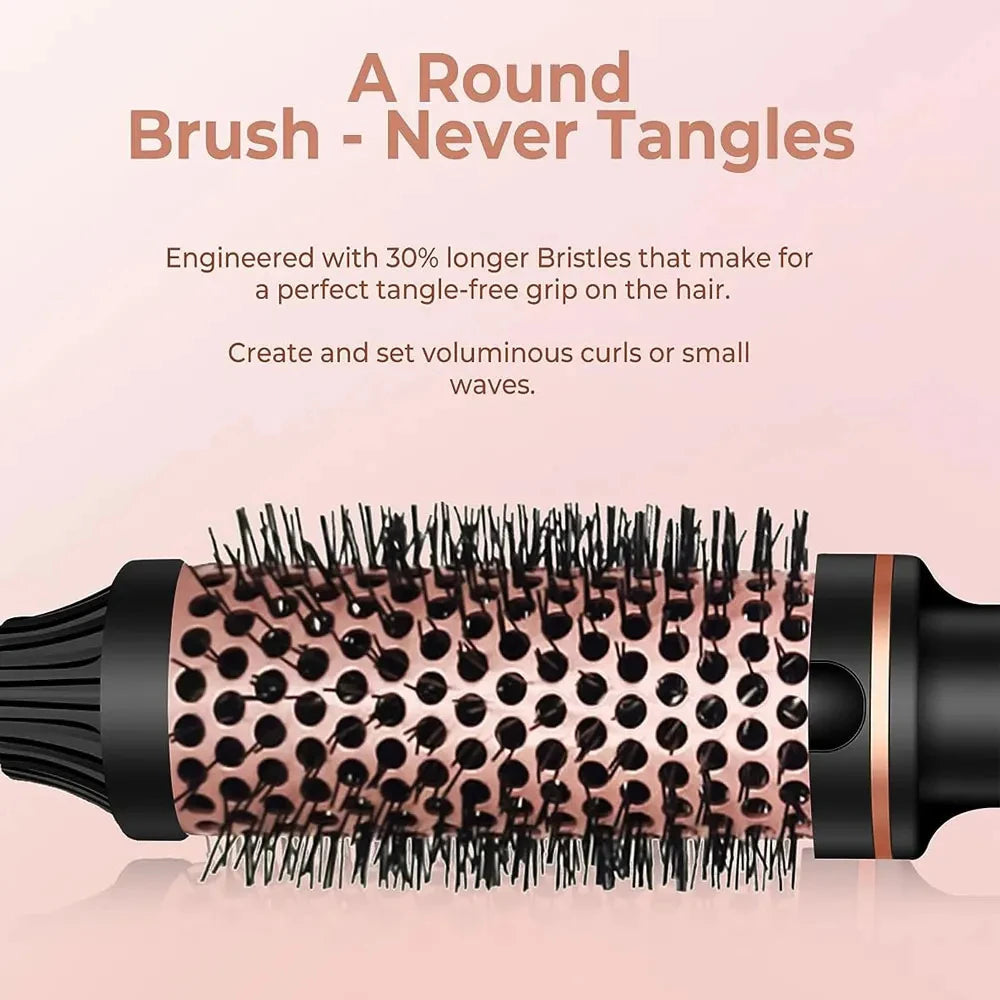 Fer à lisser ionique 3 en 1 – Fer à friser professionnel avec brosse chauffante