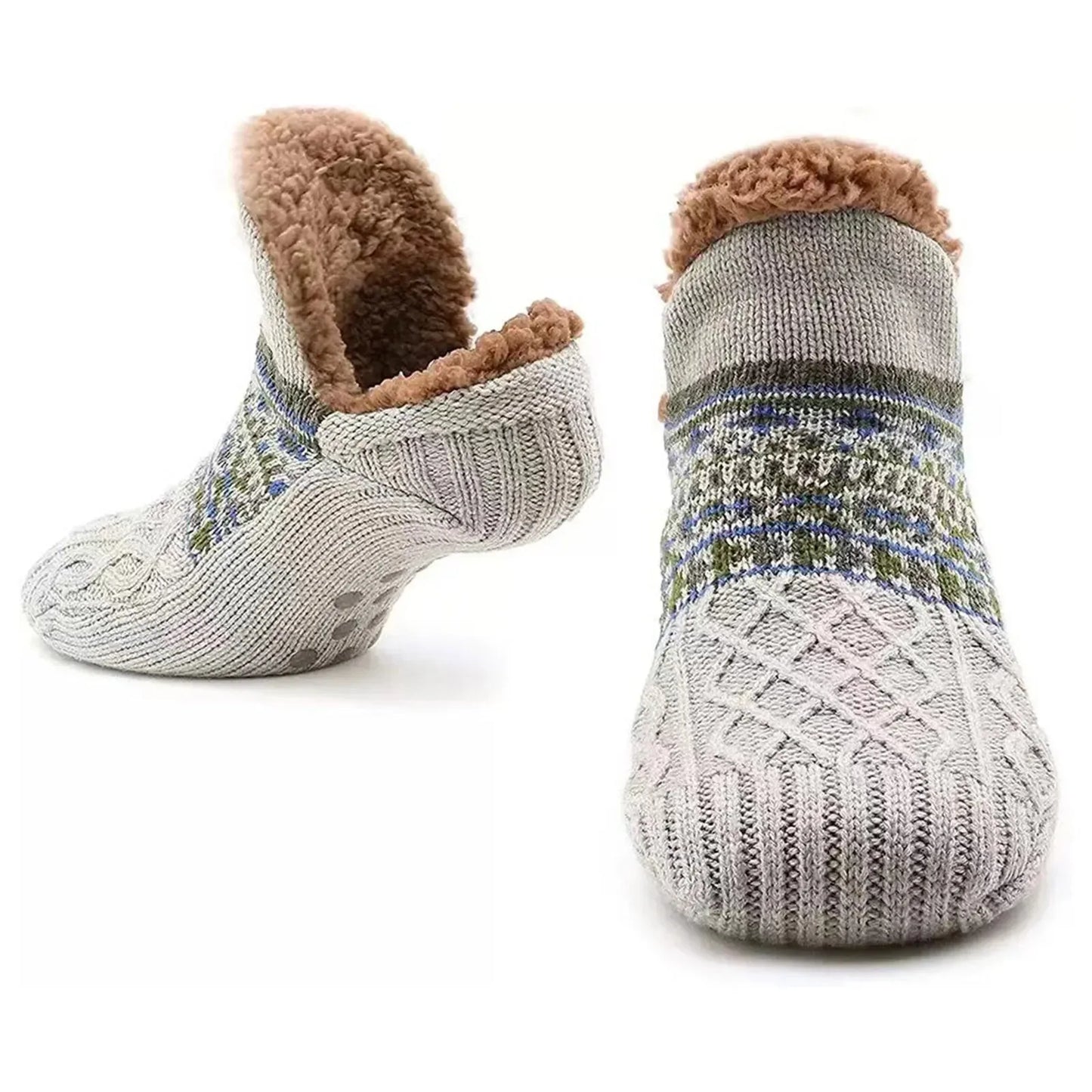 Chaussettes de sol antidérapantes Super chaudes pour femmes et hommes, chaussettes de neige, tapis de sommeil, pantoufles, bottes en velours, vêtements de maison