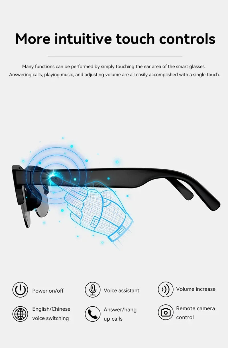 Lunettes Intelligentes Lenovo D12 – Assistant Vocal, Bluetooth 5.3, Musique & Appels Mains Libres | 2026