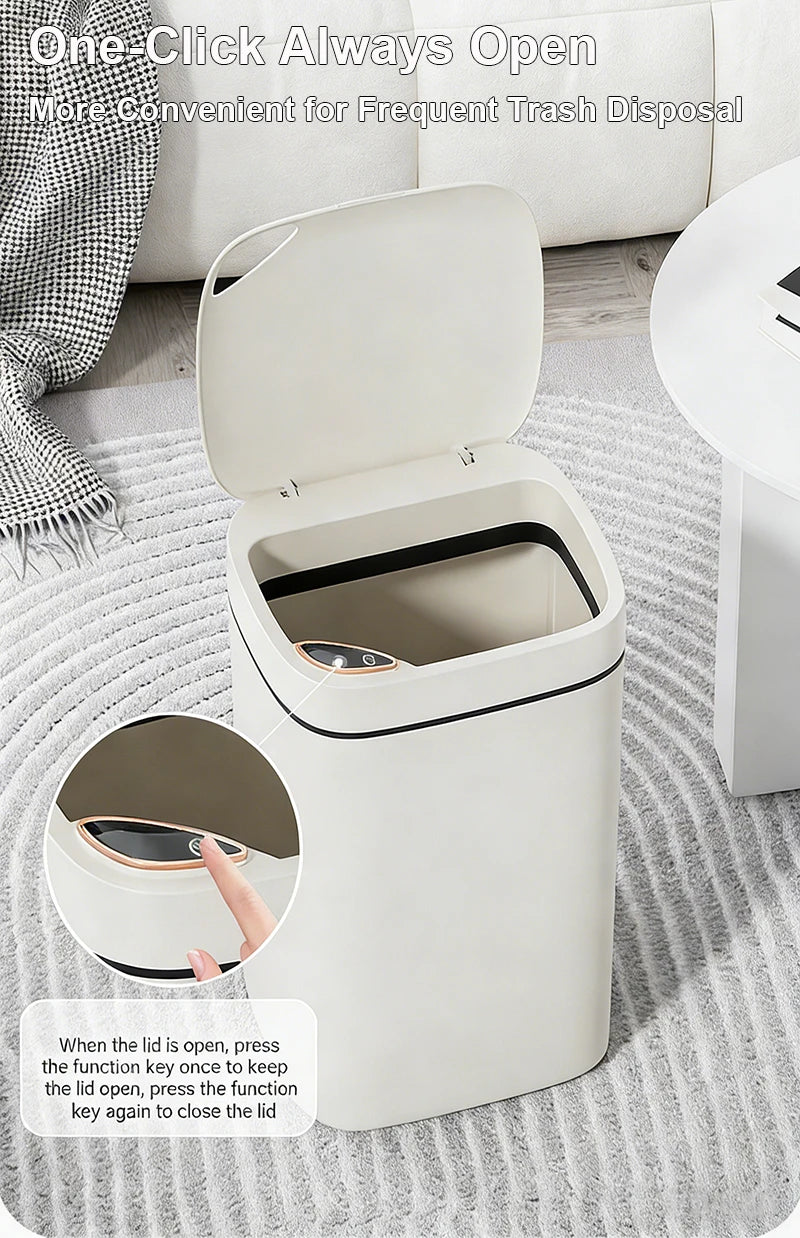 Poubelle Intelligente à Capteur 16L – Couvercle Automatique Mains Libres | Cuisine, Bureau, Salle de Bain